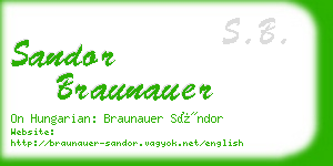 sandor braunauer business card